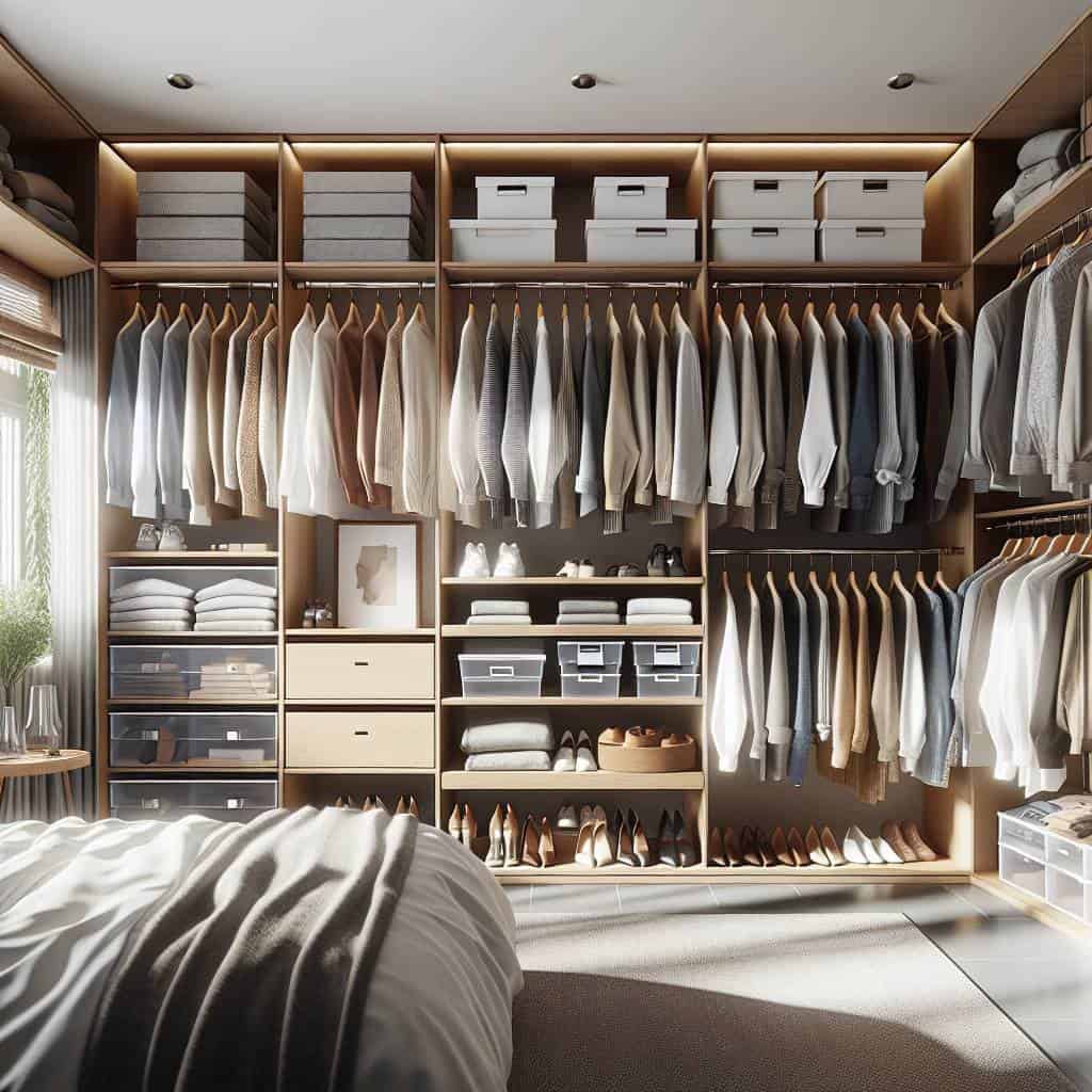 Closet organization ideas: modern, efficient space.