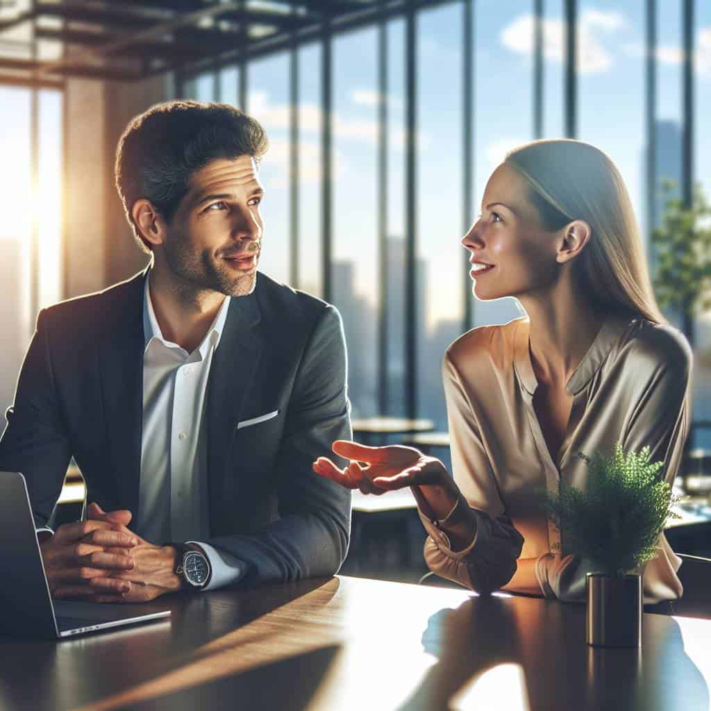 Communication skills improvement in modern office.