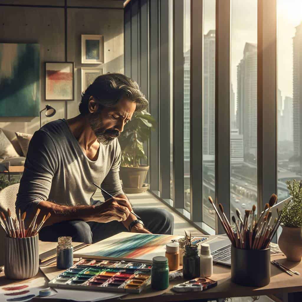 Creative hobbies for adults painting landscape