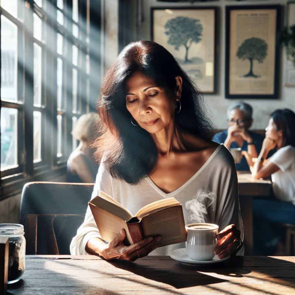 Digital detox ideas and benefits, reading book.