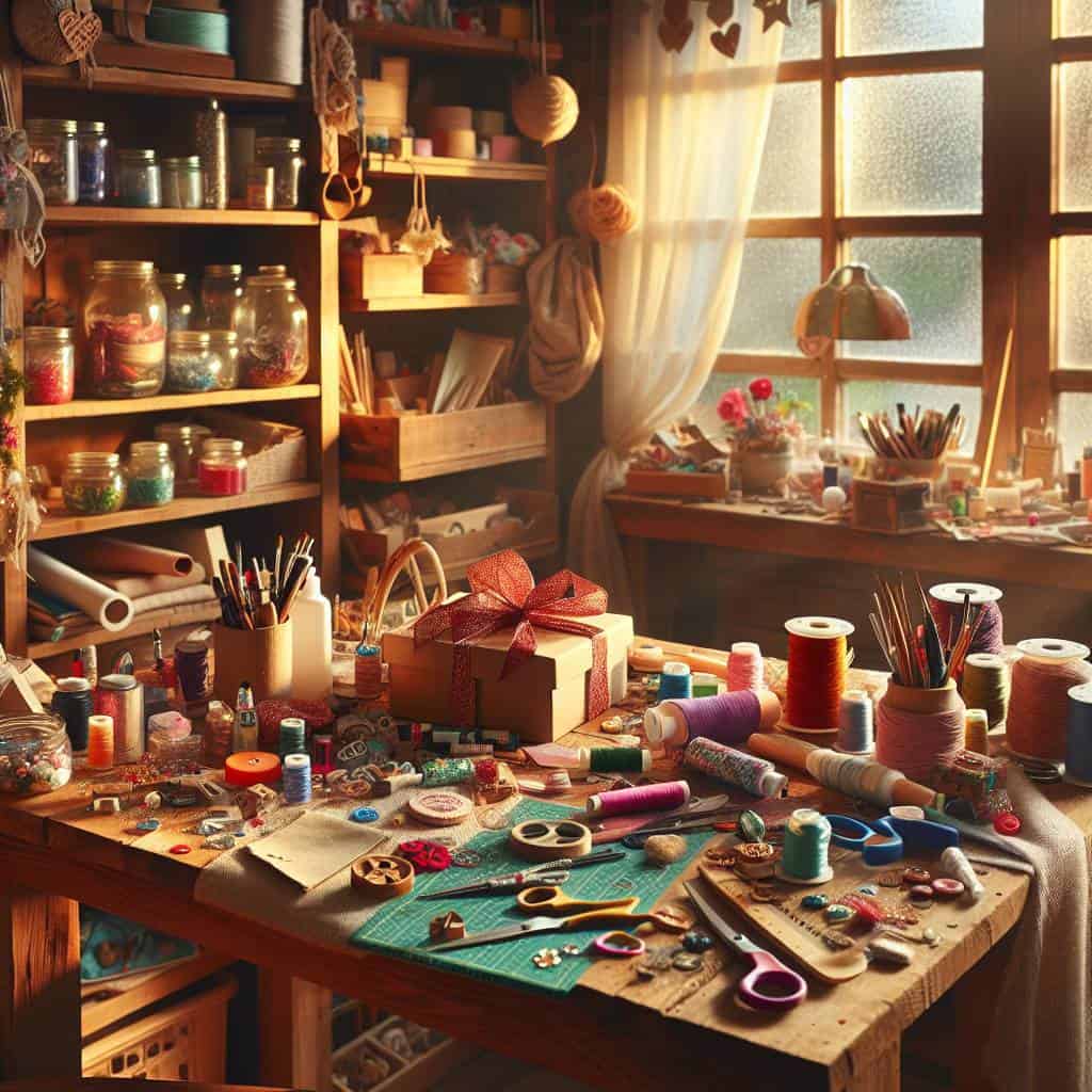 DIY gift ideas crafting room scene