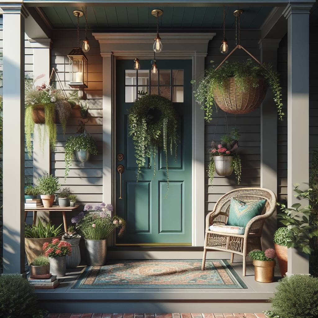 Front porch decorating ideas with rustic elegance.