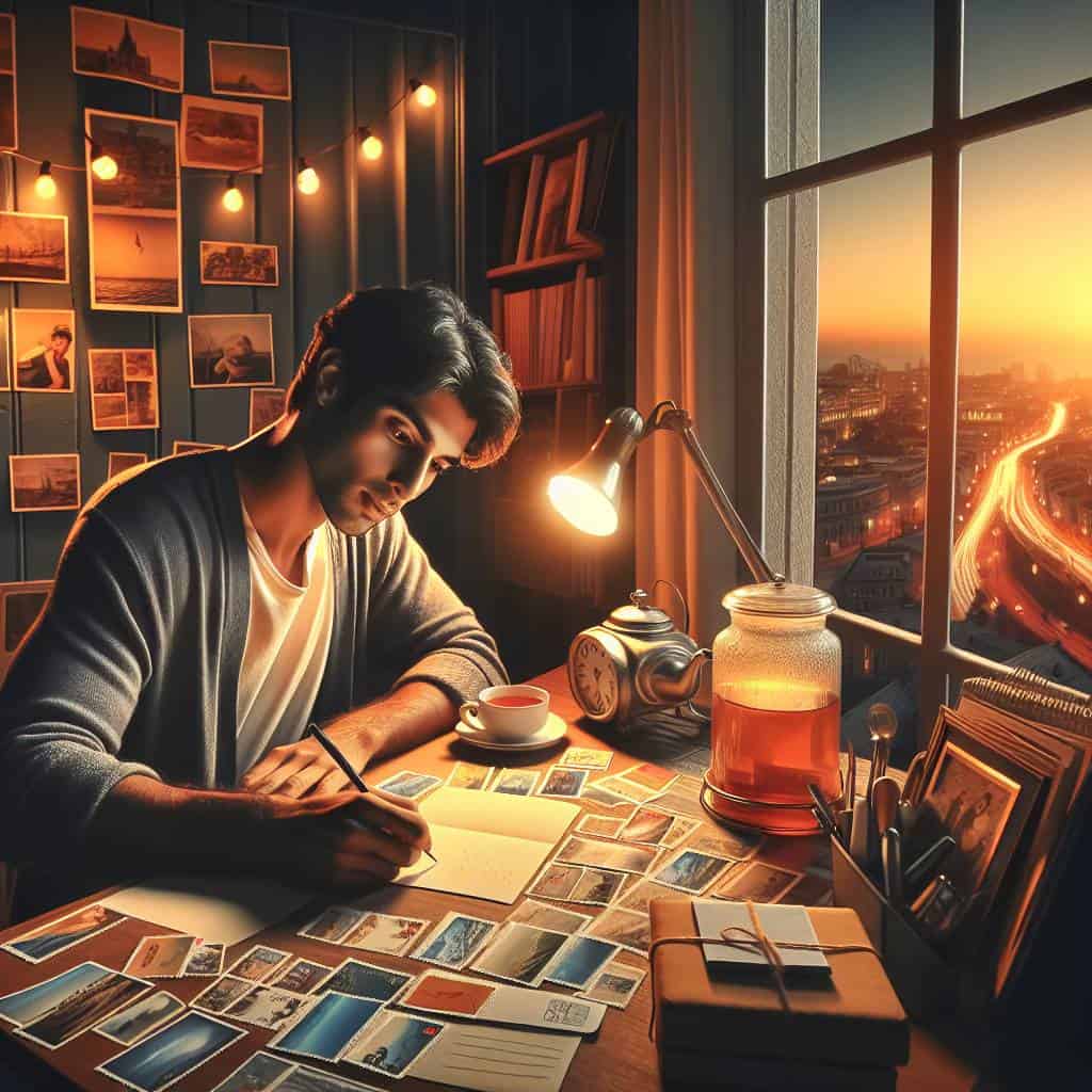 Long-distance friendship ideas: writing postcards.