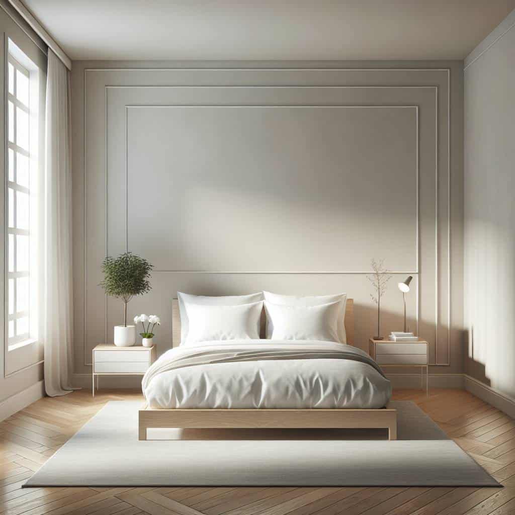 Minimalist bedroom design ideas, serene space.