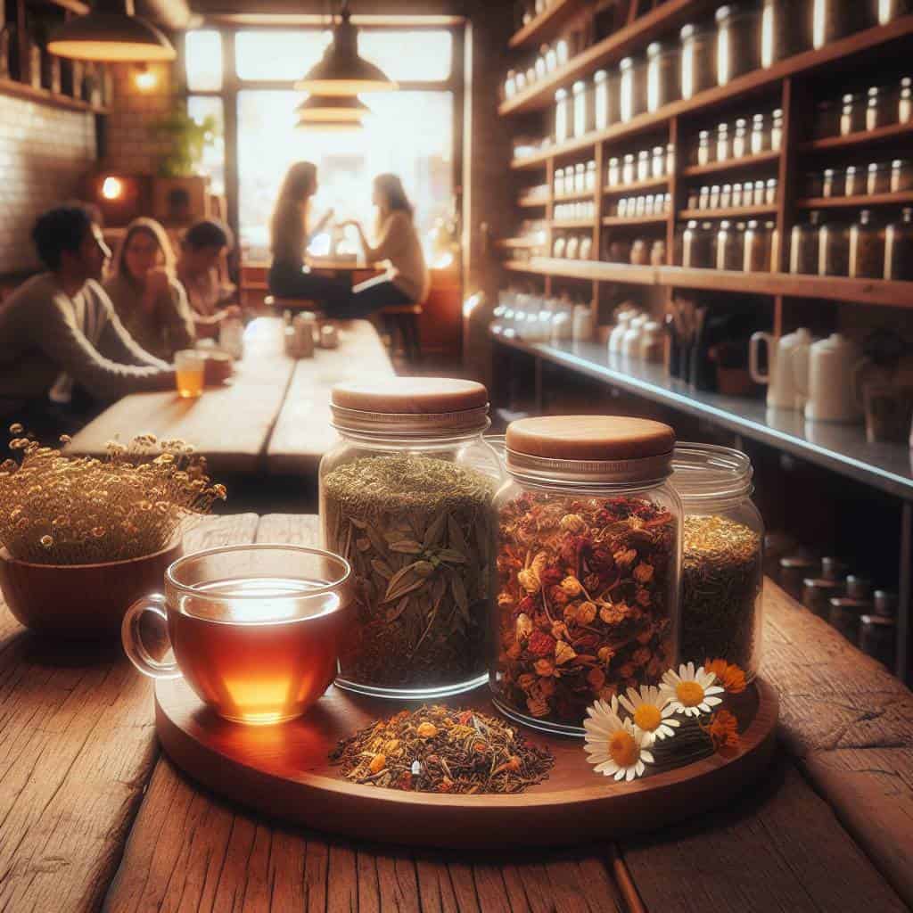 The benefits of herbal tea on display.