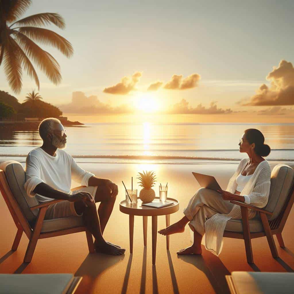 The FIRE movement explained: serene beach scene.