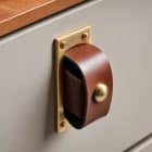 DIY leather drawer pulls installation